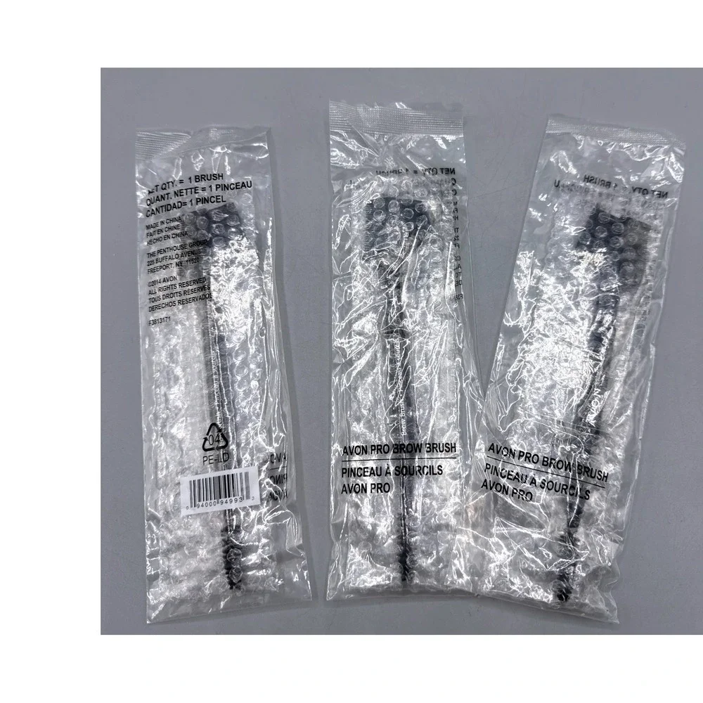 Avon Pro Brow Brush Dual Ended Eye Grooming Tool Black F3813171 Lot of 3